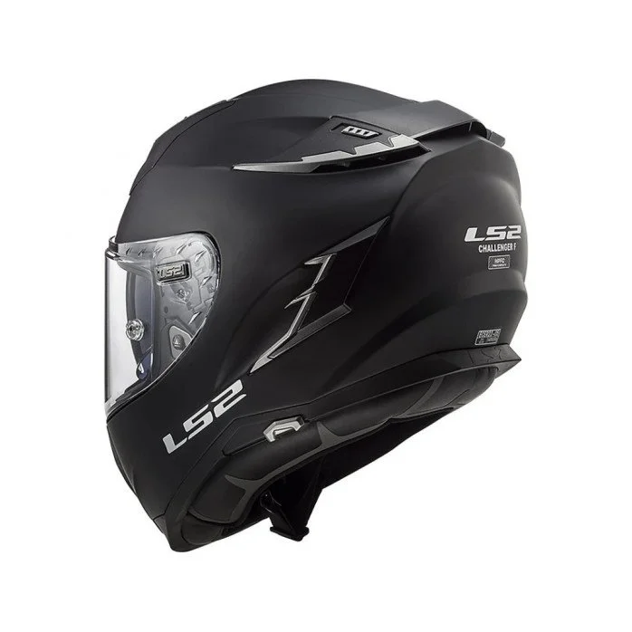 LS2 FF327 CHALLENGER SOLID UŽDARAS MATINIS JUODAS ŠALMAS M
