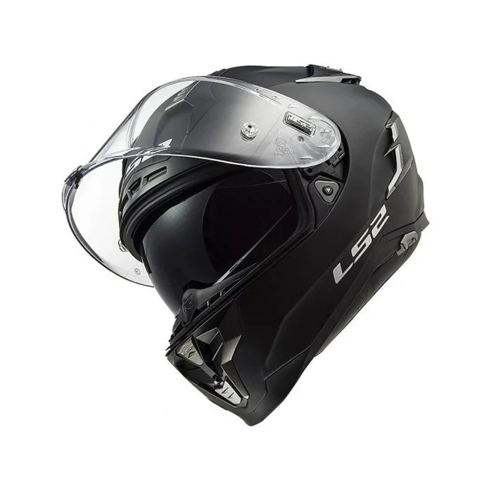 LS2 FF327 CHALLENGER SOLID UŽDARAS MATINIS JUODAS ŠALMAS M