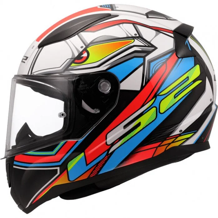 LS2 FF353 RAPID II XDRON WHITE NEON ORANGE uždaras šalmas XL