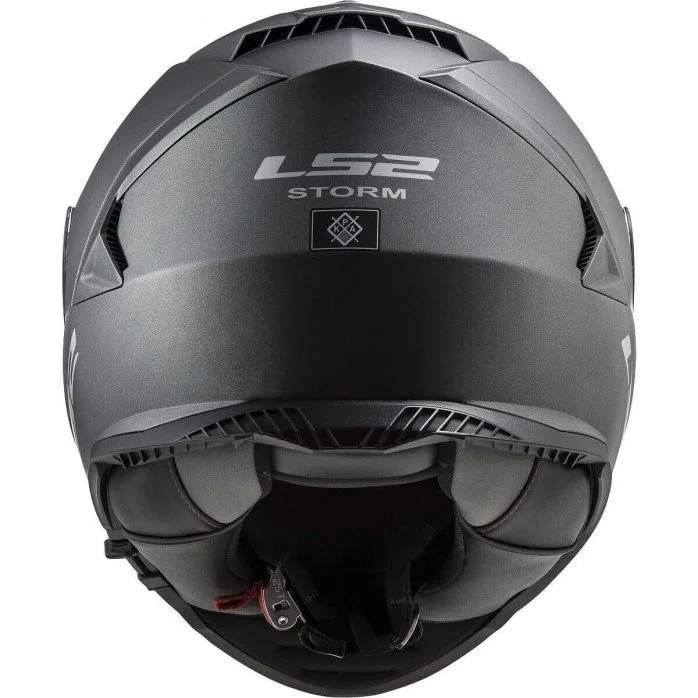 LS2 FF800 STORM II SOLID MATT TITANIUM UŽDARAS ŠALMAS XS