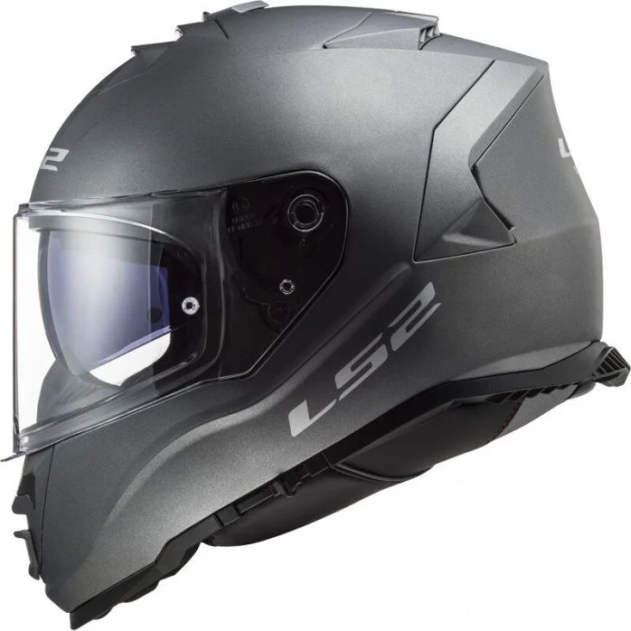 LS2 FF800 STORM II SOLID MATT TITANIUM UŽDARAS ŠALMAS XS