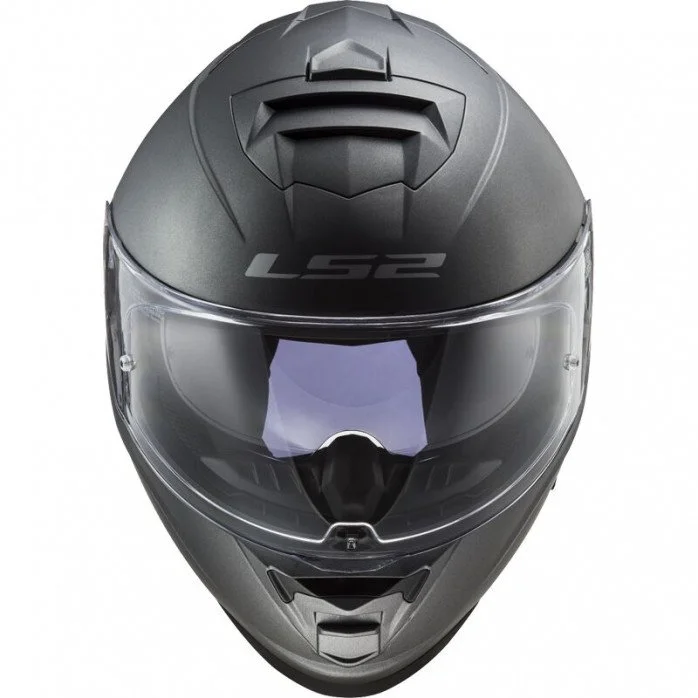 LS2 FF800 STORM II SOLID MATT TITANIUM UŽDARAS ŠALMAS XS