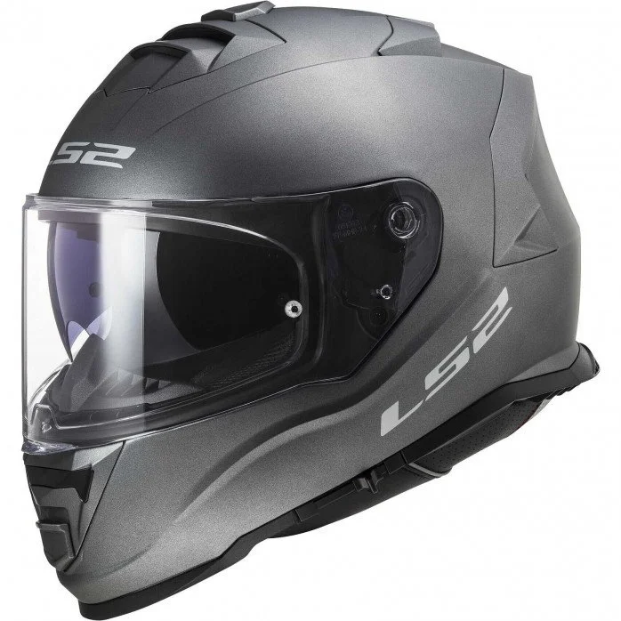 LS2 FF800 STORM II SOLID MATT TITANIUM UŽDARAS ŠALMAS XS
