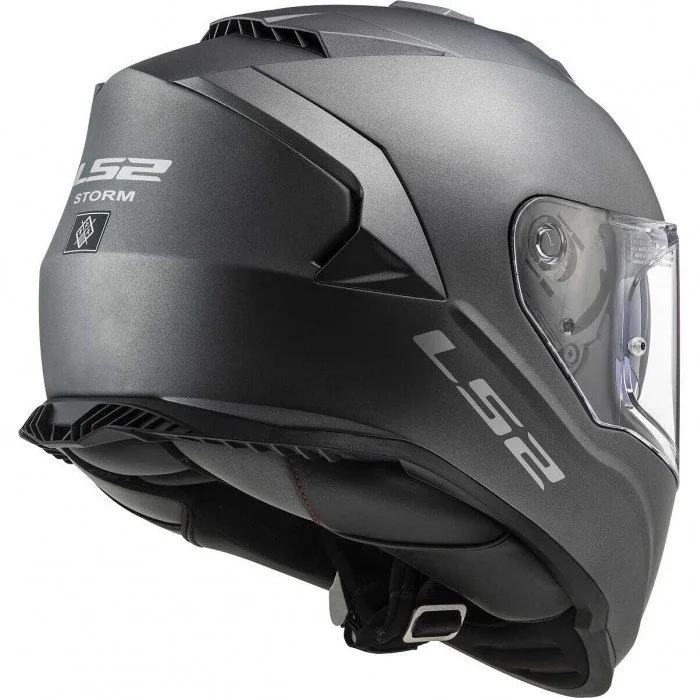 LS2 FF800 STORM II SOLID MATT TITANIUM UŽDARAS ŠALMAS XS