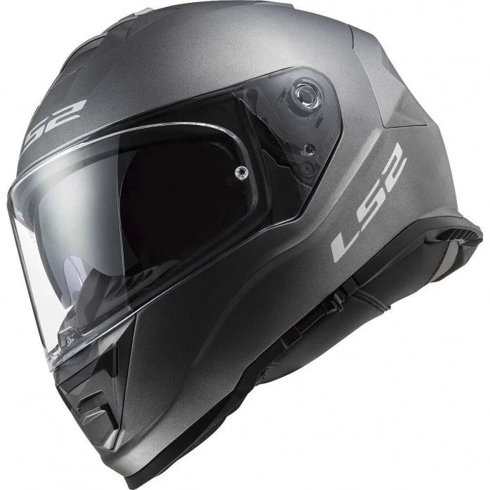 LS2 FF800 STORM II SOLID MATT TITANIUM UŽDARAS ŠALMAS XS