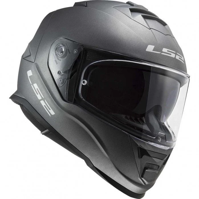 LS2 FF800 STORM II SOLID MATT TITANIUM UŽDARAS ŠALMAS XS