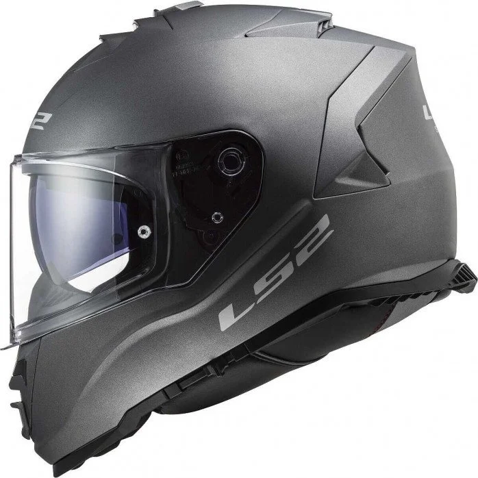 LS2 FF800 STORM II SOLID MATT TITANIUM UŽDARAS ŠALMAS XS