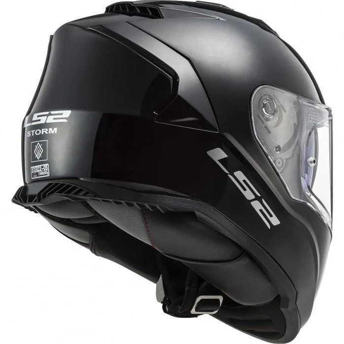 LS2 FF800 STORM II SOLID GLOSS BLACK UŽDARAS ŠALMAS 3XL