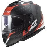 LS2 FF800 STORM II NERVE MATT BLACK RED UŽDARAS ŠALMAS XXL