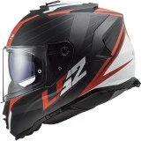 LS2 FF800 STORM II NERVE MATT BLACK RED UŽDARAS ŠALMAS XXL