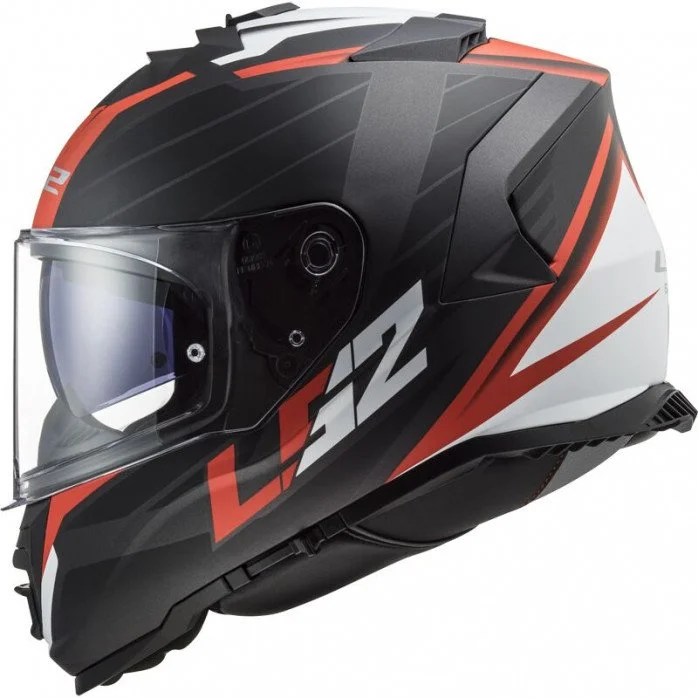 LS2 FF800 STORM II NERVE MATT BLACK RED UŽDARAS ŠALMAS XXL