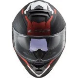 LS2 FF800 STORM II NERVE MATT BLACK RED UŽDARAS ŠALMAS XXL