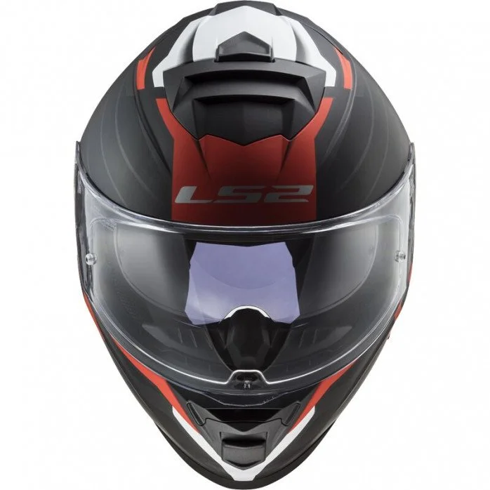 LS2 FF800 STORM II NERVE MATT BLACK RED UŽDARAS ŠALMAS XXL