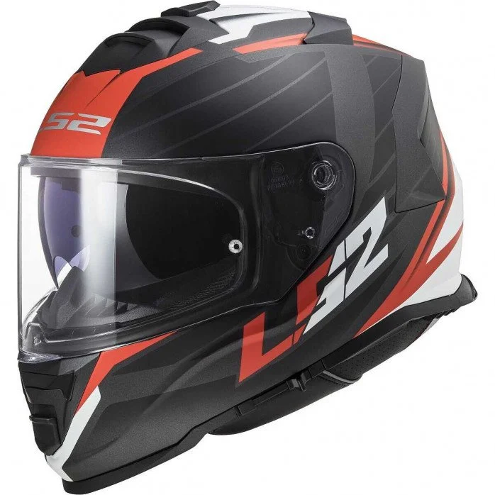 LS2 FF800 STORM II NERVE MATT BLACK RED UŽDARAS ŠALMAS XXL