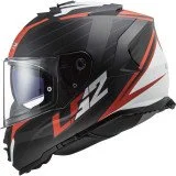 LS2 FF800 STORM II NERVE MATT BLACK RED UŽDARAS ŠALMAS XXL