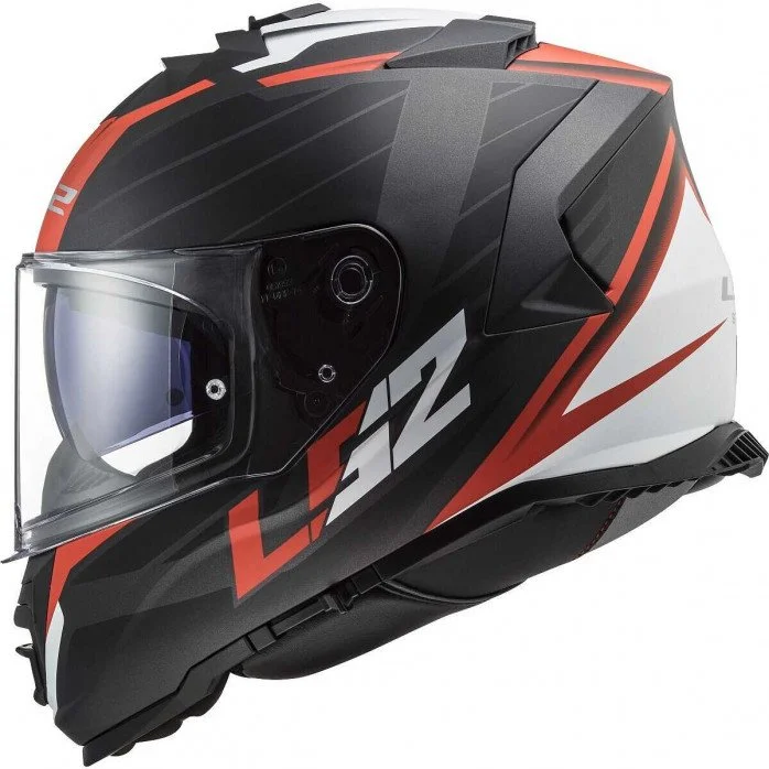 LS2 FF800 STORM II NERVE MATT BLACK RED UŽDARAS ŠALMAS XXL