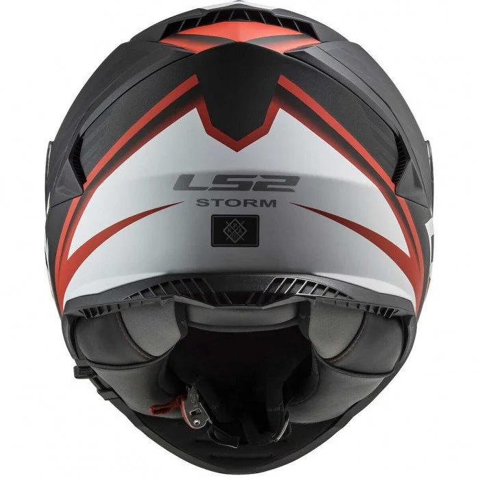 LS2 FF800 STORM II NERVE MATT BLACK RED UŽDARAS ŠALMAS XXL