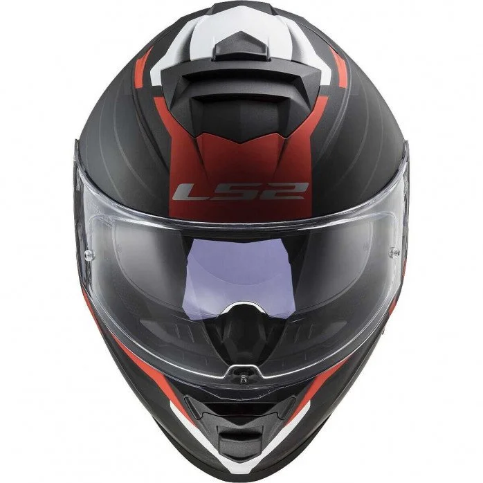 LS2 FF800 STORM II NERVE MATT BLACK RED UŽDARAS ŠALMAS XXL