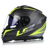 LS2 FF800 STORM II NERVE M.BLACK H-V YELLOW UŽDARAS ŠALMAS L