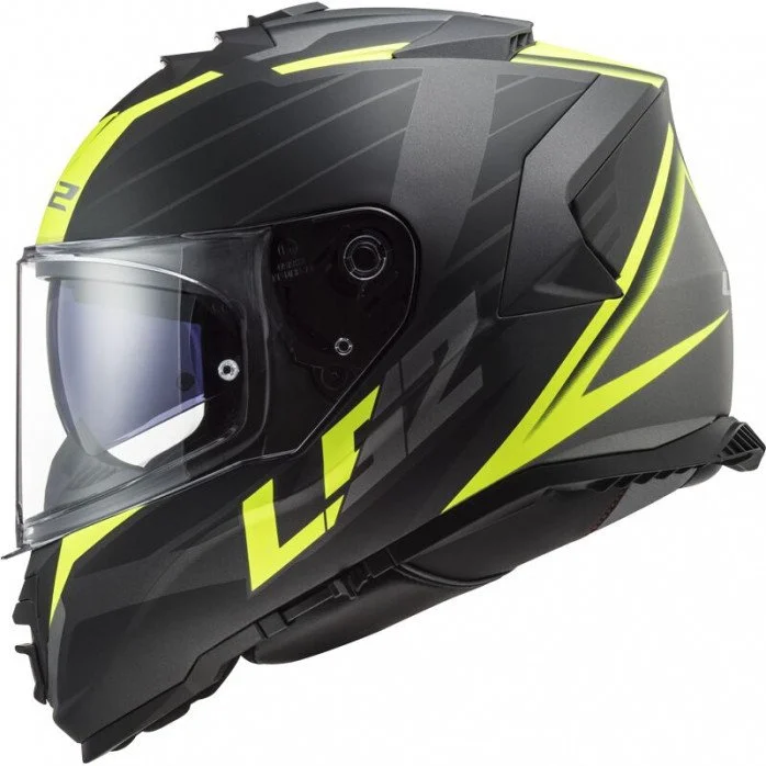 LS2 FF800 STORM II NERVE M.BLACK H-V YELLOW UŽDARAS ŠALMAS L