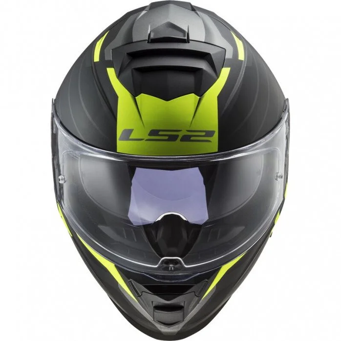 LS2 FF800 STORM II NERVE M.BLACK H-V YELLOW UŽDARAS ŠALMAS L