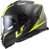 LS2 FF800 STORM II NERVE M.BLACK H-V YELLOW UŽDARAS ŠALMAS L