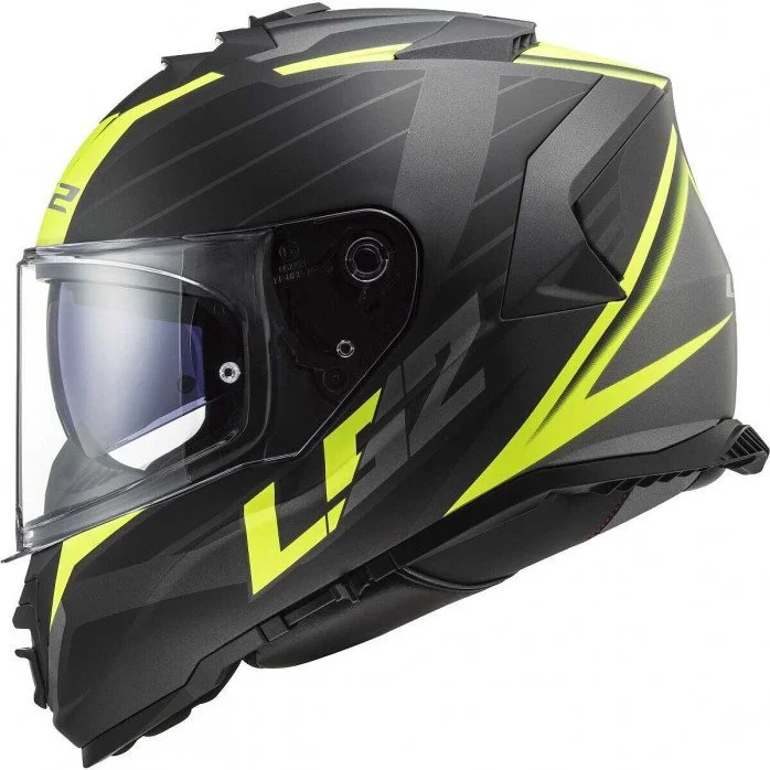 LS2 FF800 STORM II NERVE M.BLACK H-V YELLOW UŽDARAS ŠALMAS L