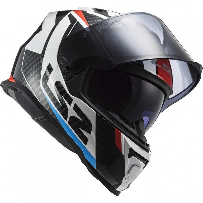 LS2 FF800 STORM II RACER RED BLUE UŽDARAS ŠALMAS M