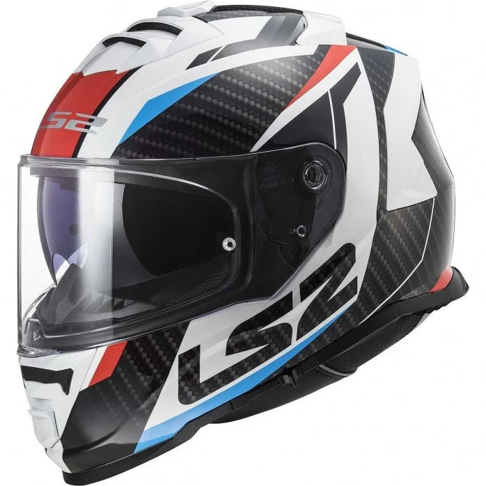 LS2 FF800 STORM II RACER RED BLUE UŽDARAS ŠALMAS M
