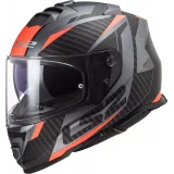 LS2 FF800 STORM II RACER M.TITANIUM ORANGE UŽDARAS ŠALMAS XL