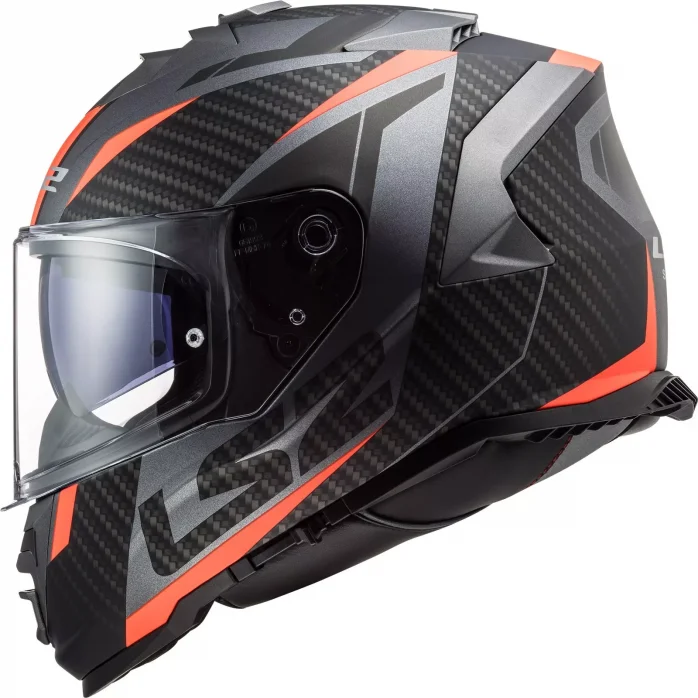 LS2 FF800 STORM II RACER M.TITANIUM ORANGE UŽDARAS ŠALMAS XL