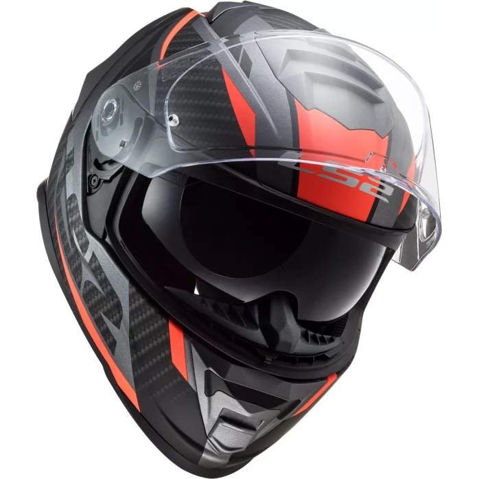LS2 FF800 STORM II RACER M.TITANIUM ORANGE UŽDARAS ŠALMAS XL
