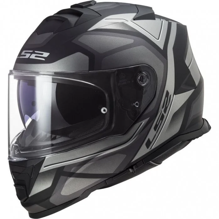 LS2 FF800 STORM II FASTER MATT TITANIUM UŽDARAS ŠALMAS M