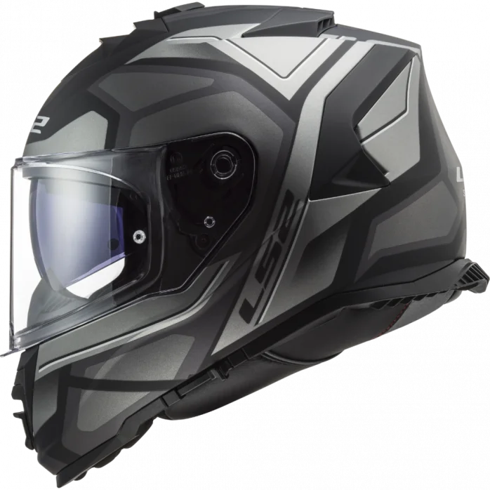 LS2 FF800 STORM II FASTER MATT TITANIUM UŽDARAS ŠALMAS M