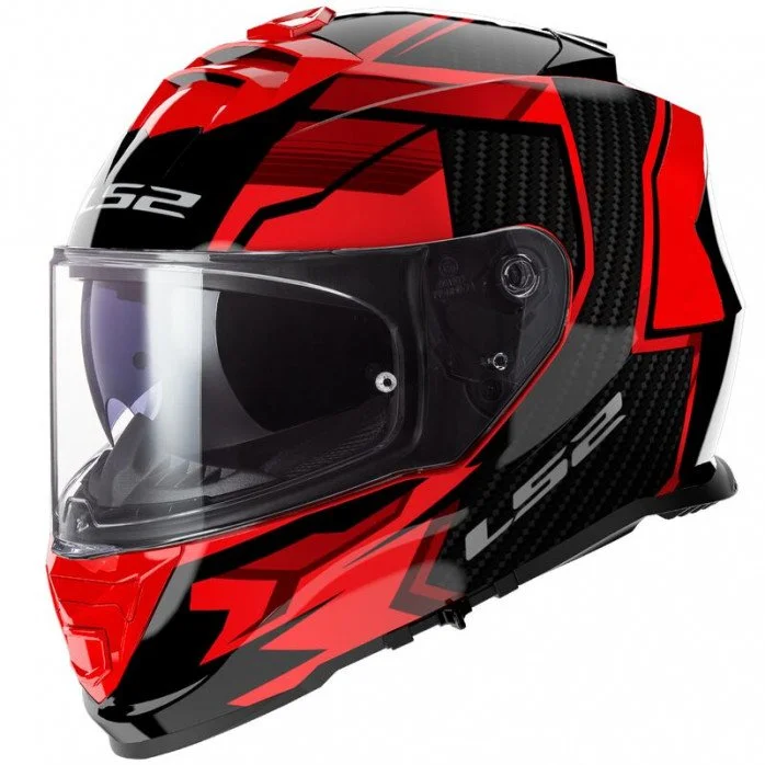 LS2 FF800 STORM II TRACKER BLACK RED uždaras šalmas XS