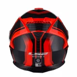 LS2 FF800 STORM II TRACKER BLACK RED uždaras šalmas XS