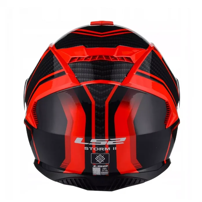 LS2 FF800 STORM II TRACKER BLACK RED uždaras šalmas XS