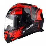 LS2 FF800 STORM II TRACKER BLACK RED uždaras šalmas XS