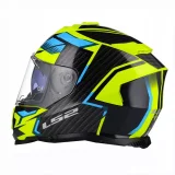 LS2 FF800 STORM II TRACKER BLACK H-V YELLOW uždaras šalmas 3XL