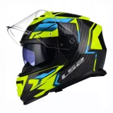 LS2 FF800 STORM II TRACKER BLACK H-V YELLOW uždaras šalmas 3XL