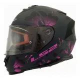 LS2 FF800 STORM II BURST MATT BLACK PINK UŽDARAS ŠALMAS 3XL