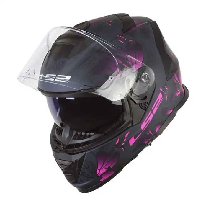 LS2 FF800 STORM II BURST MATT BLACK PINK UŽDARAS ŠALMAS S