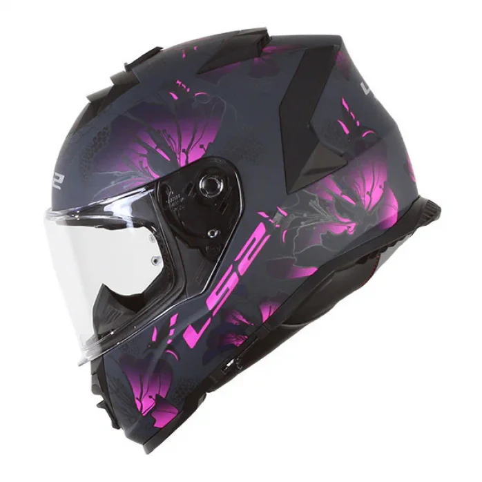 LS2 FF800 STORM II BURST MATT BLACK PINK UŽDARAS ŠALMAS S