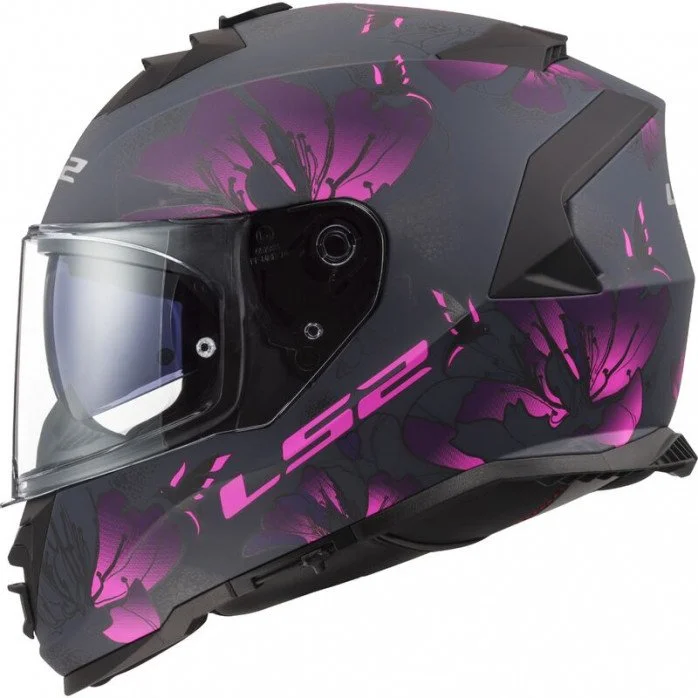 LS2 FF800 STORM II BURST MATT BLACK PINK UŽDARAS ŠALMAS S
