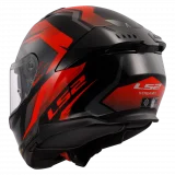 LS2 FF808 STREAM II FURY UŽDARAS ŠALMAS JUODA/RAUDONA 3XL