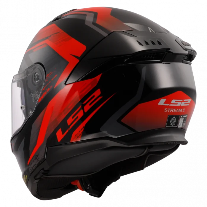 LS2 FF808 STREAM II FURY UŽDARAS ŠALMAS JUODA/RAUDONA 3XL