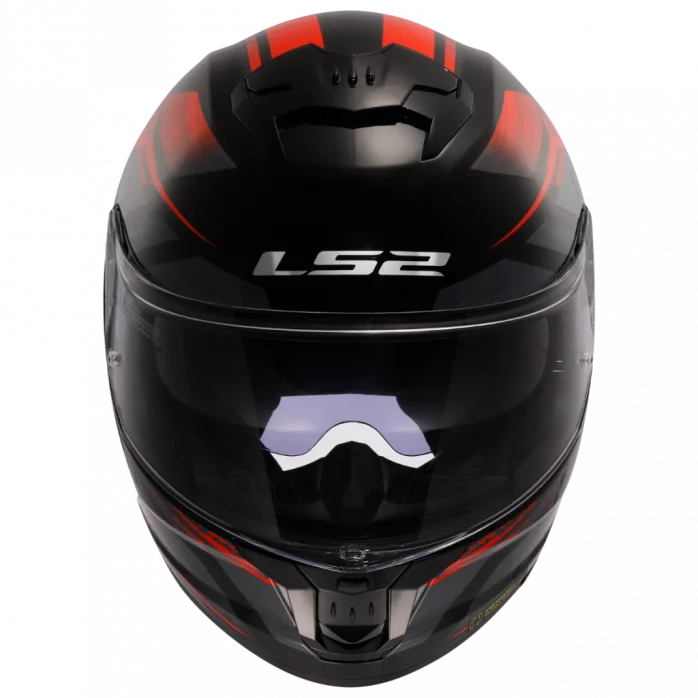 LS2 FF808 STREAM II FURY UŽDARAS ŠALMAS JUODA/RAUDONA 3XL