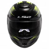 LS2 FF808 STREAM II FURY UŽDARAS ŠALMAS JUODA/GELTONA XS