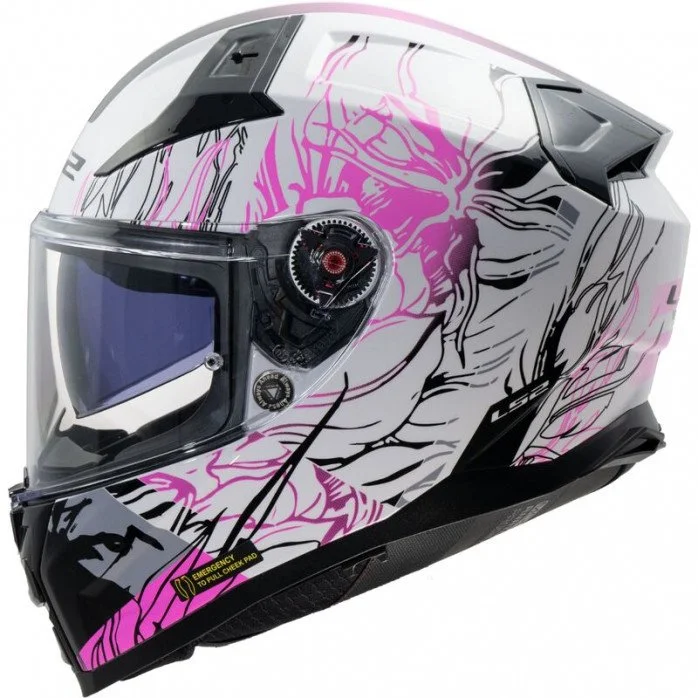 LS2 FF811 VECTOR II DARFLO GL.WHITE PINK uždaras šalmas XXS