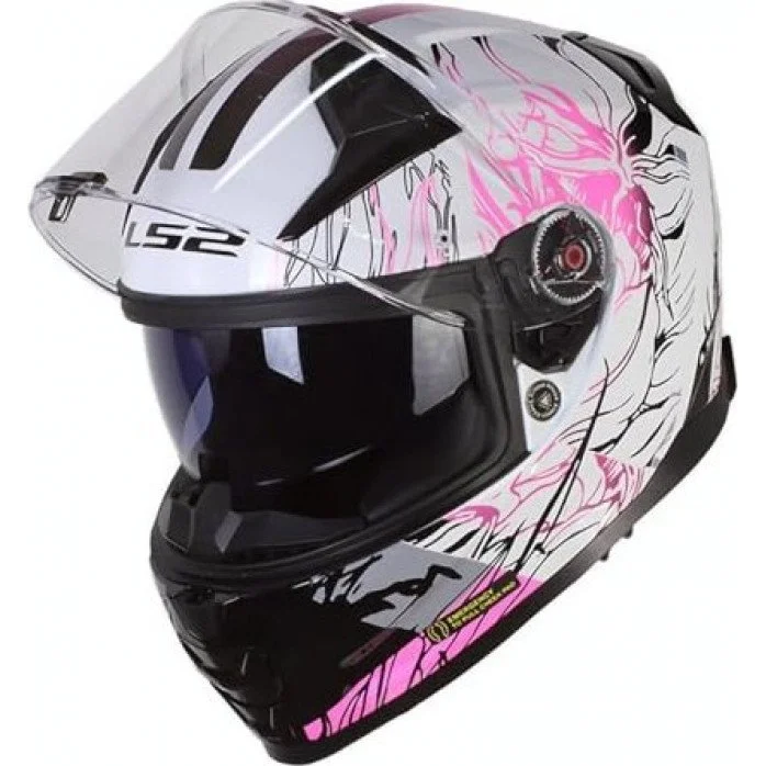 LS2 FF811 VECTOR II DARFLO GL.WHITE PINK uždaras šalmas XXS